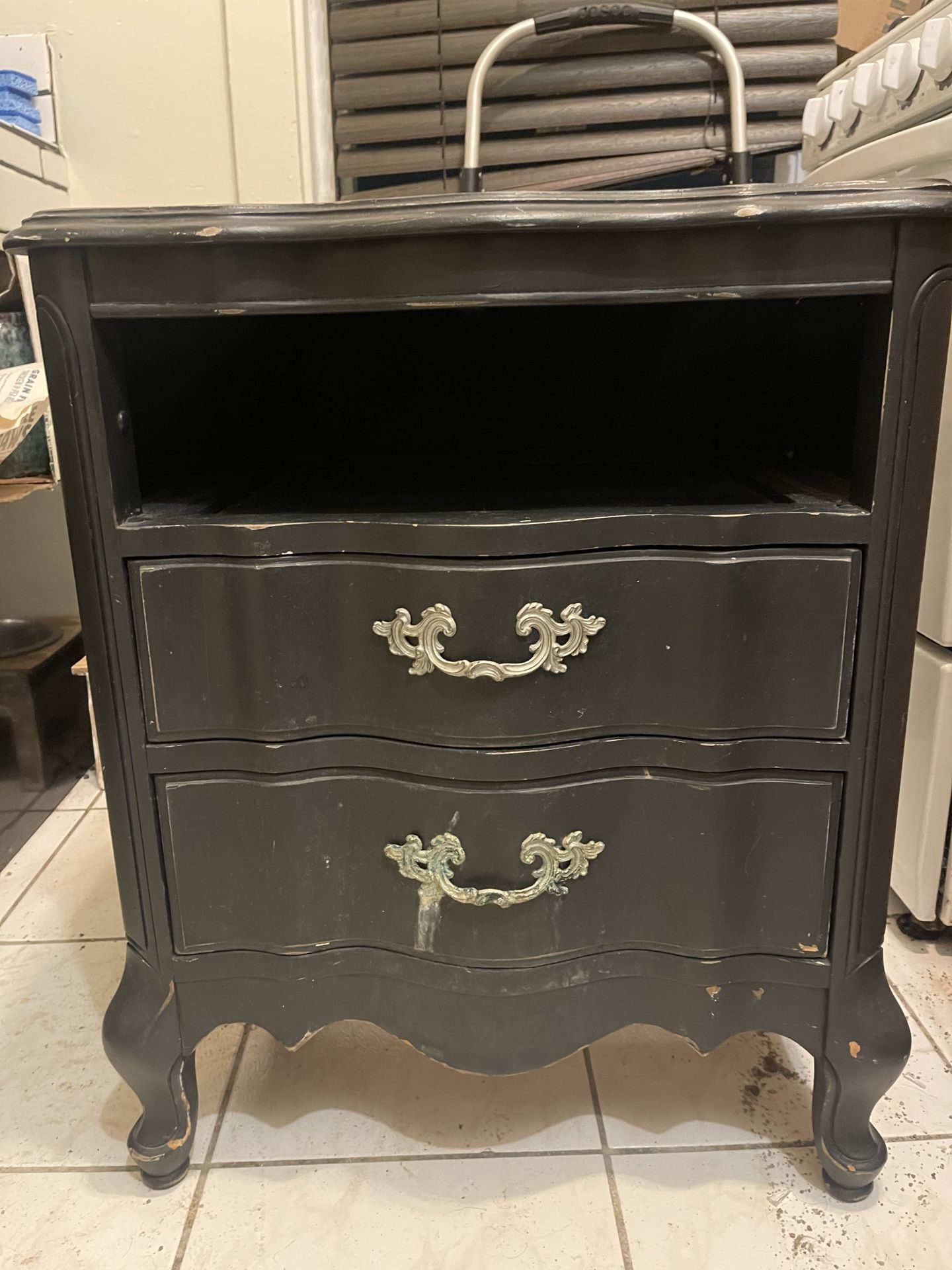 Black French Provincial End Table