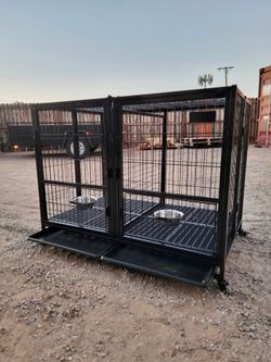 49”in Extra Large Dog Cage Crate With Bowls, Foldable & Stackable (New In The Box)
