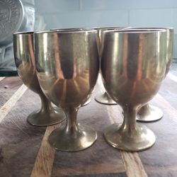 Vintage Leonard EPNS Silverplated Shot Glass Set Of 6