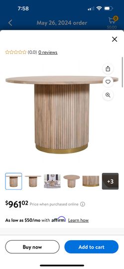 Brand New 48 W Meridian Furniture Oakhill Natural Dining Table