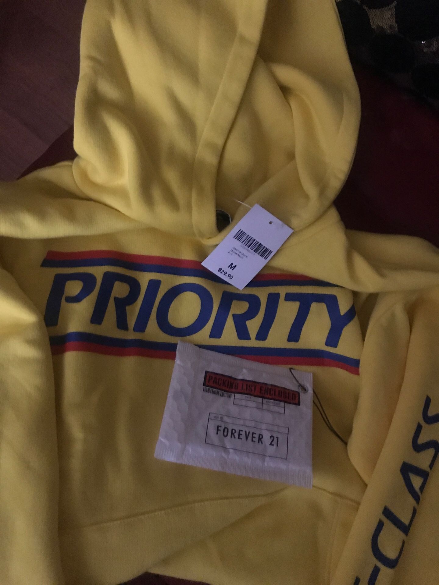 Men’s hoodie size medium PRIORITY first class