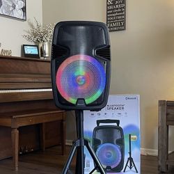 15” IQSound Bluetooth Rechargeable Speaker With Microphone and LED Lights Display . Brand NEW……..