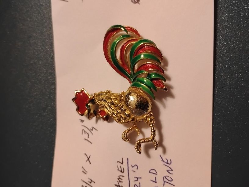 Jewelry - Enamel Rooster Pin/Brooch