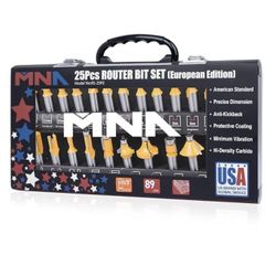 25 Piece 1/2 Inch Router Bit Set