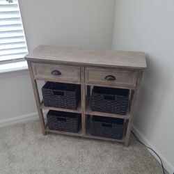 small side bedroom table with storage space or TV stand