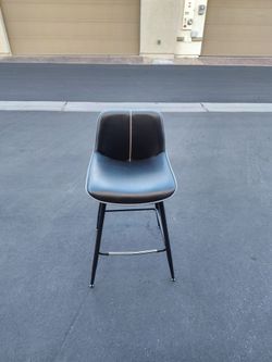 Black Faux Leather Bar Stool