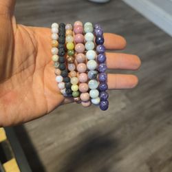 6 Crystal Bracelets 