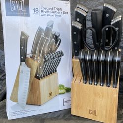 Salt Forged tripleset Rivet Cutlery In Black Knife