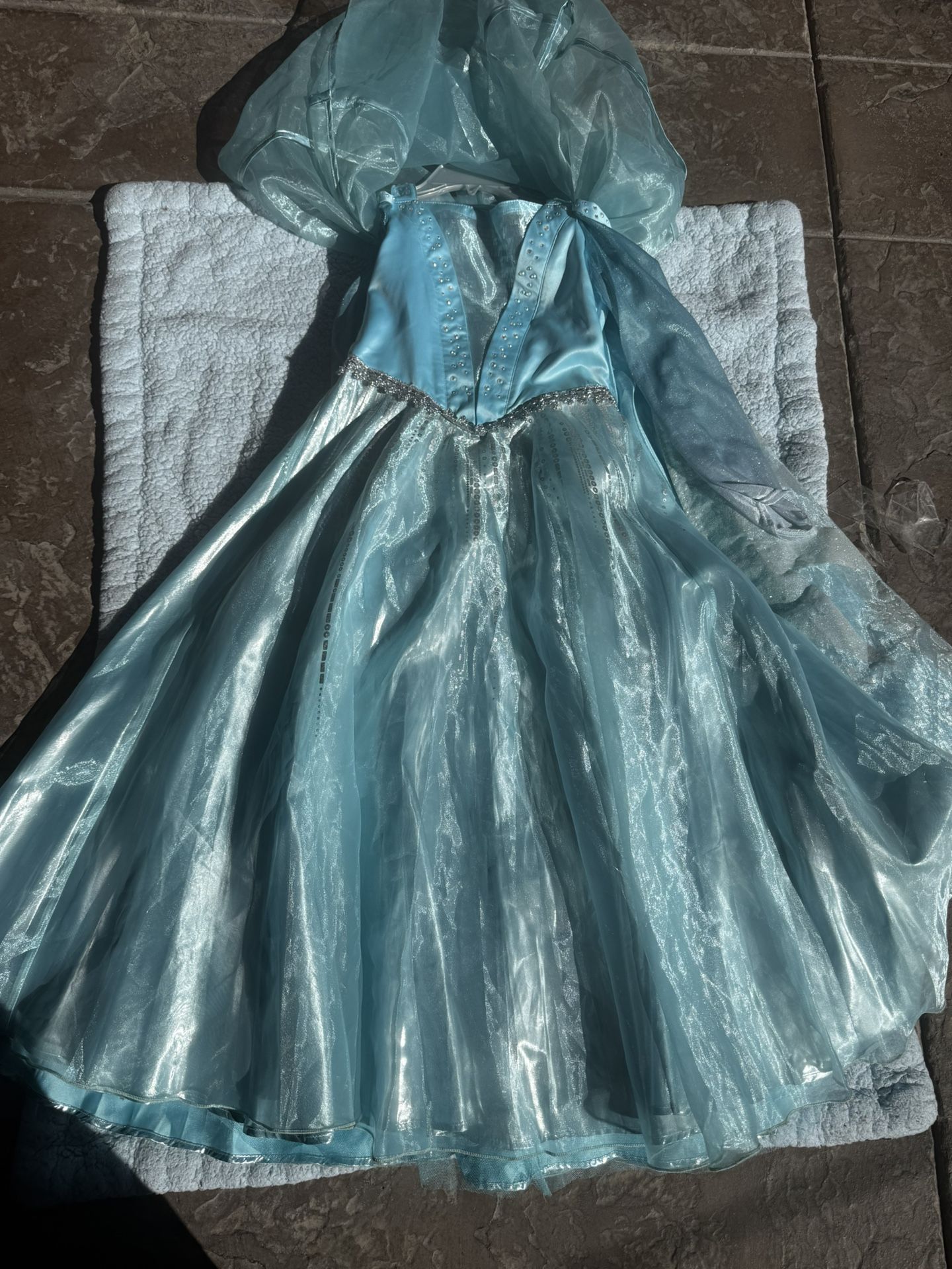 Elsa Costume Dress And Cape Size 10 