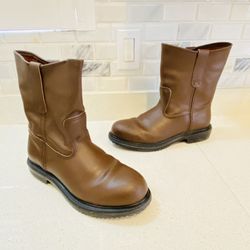 Red Wing ASTM F2413-05 Brown Leather Steel Toe Work Boots Mens Size 9 Excellent condition like new