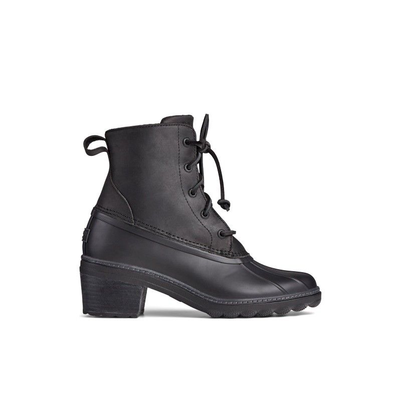 Sperry Women's Saltwater Heel Leather Lace Up Duck Boots