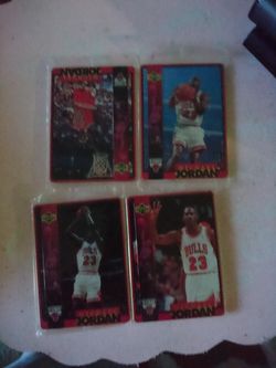 1996 upper deck Michael Jordan set of 4 metal cards