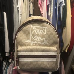 tan coach backpack 