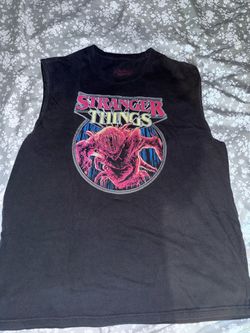 Stranger Things Sleeveless Graphic T-Shirt