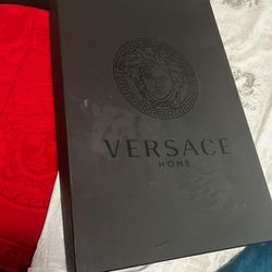 Red Versace Bath Towels