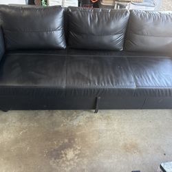 IKEA Leather Sleeper Sofa – Converts to Bed 