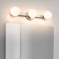 Brand New Modern Bathroom Vanity Light Fixtures 3-Light with Milky Glass Shades