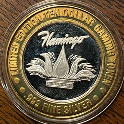 Silver 1994 Flamingo Hilton Laughlin NV.  .999 FS