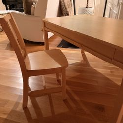 Pottery Barn Craft Table With Paper Roll Holder And Matching Chair  