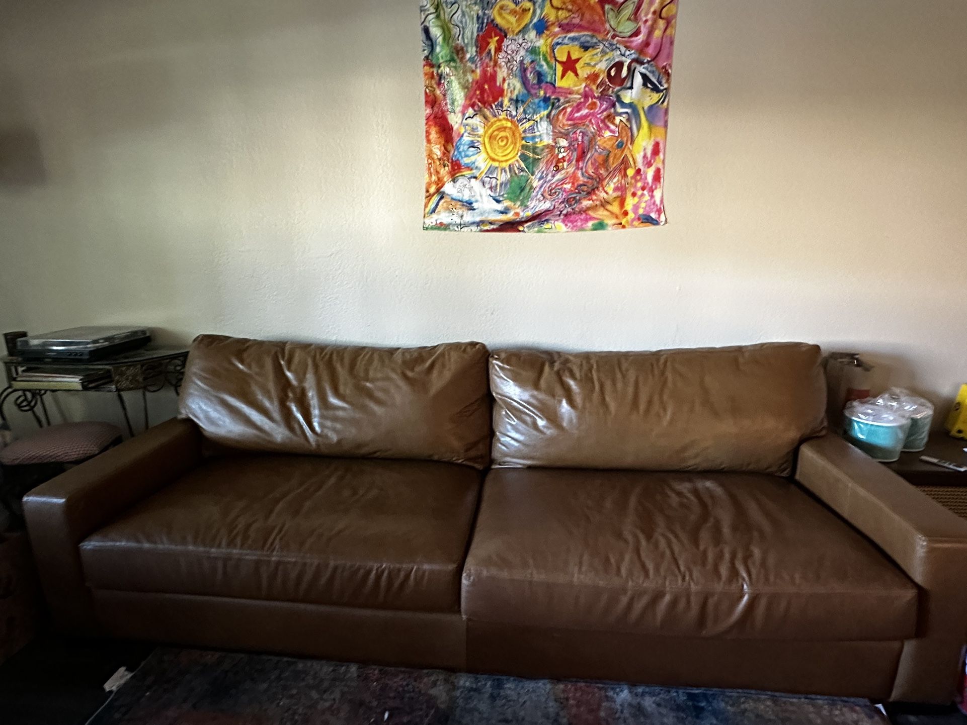 Pottery Barn Leather Couch