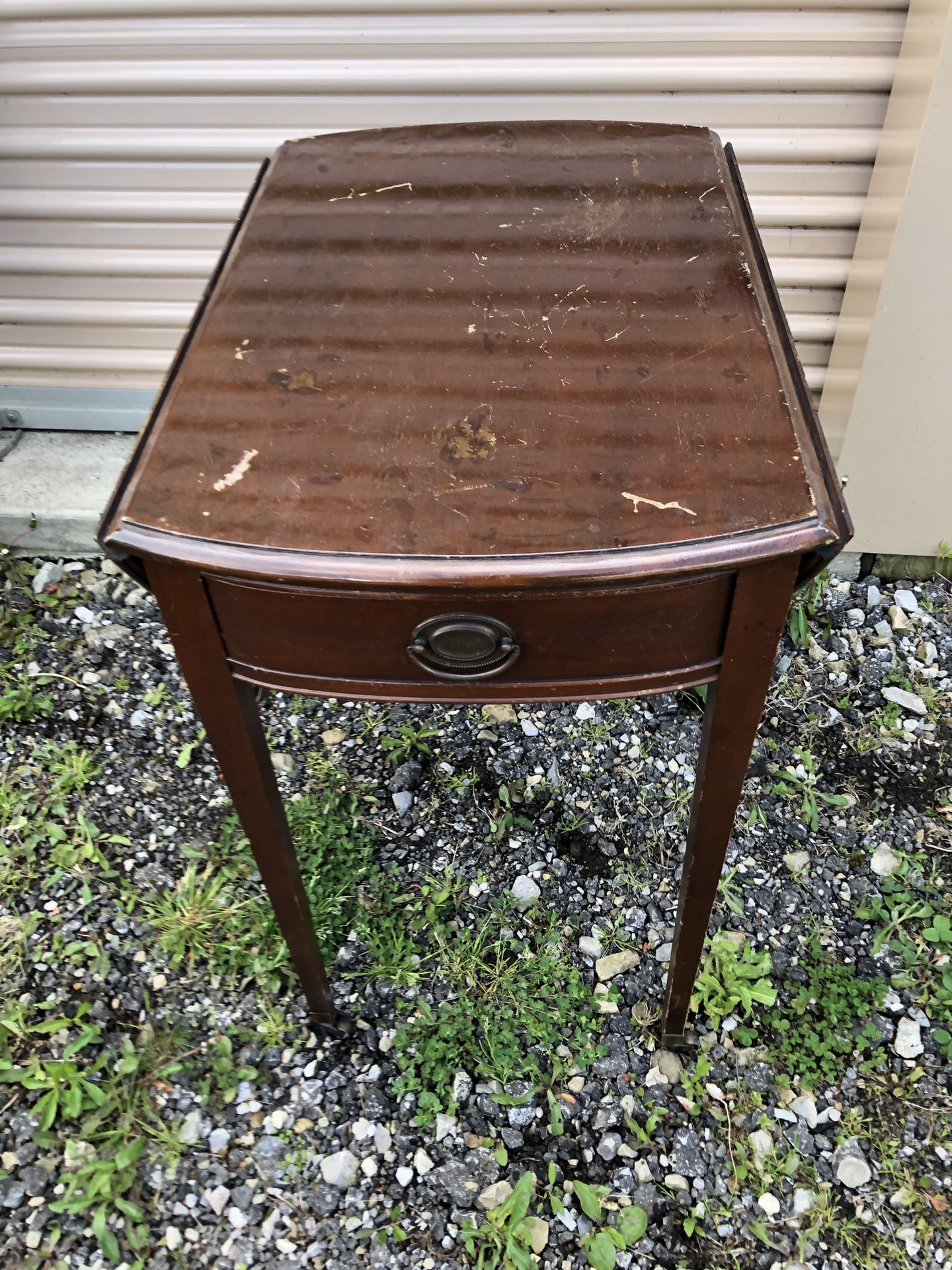 Antique drop leaf small end table