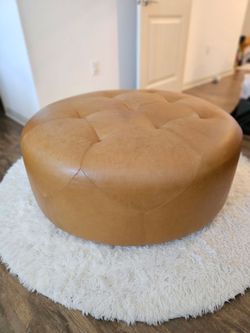 "Article" brand leather ottoman.  Retail is $799