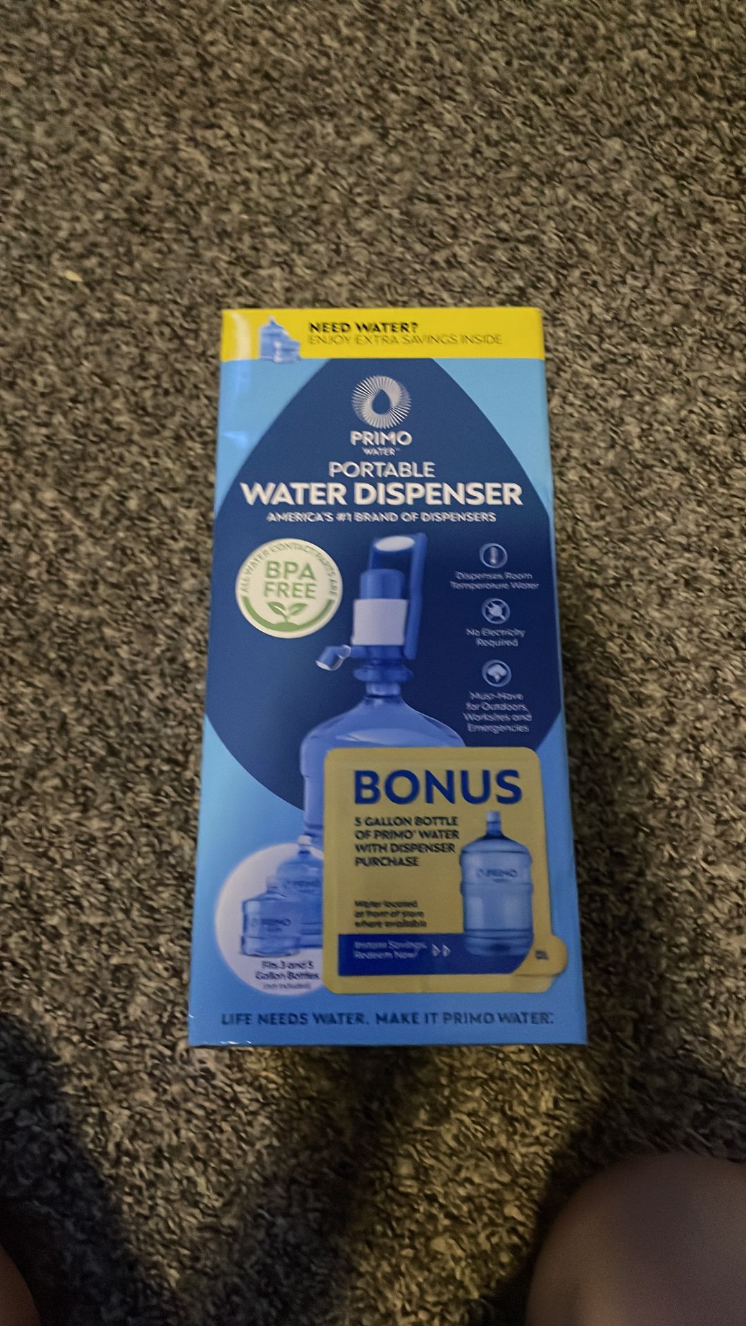 Primo portable water dispenser