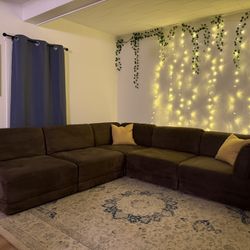 Brown Modular Sectional Couch, Delivery available 