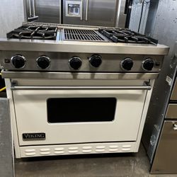 Viking 36” Wide Wide Gas Range Stove With Charbroil Grill 