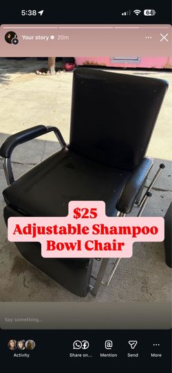 Shampoo bowl chair adjustable