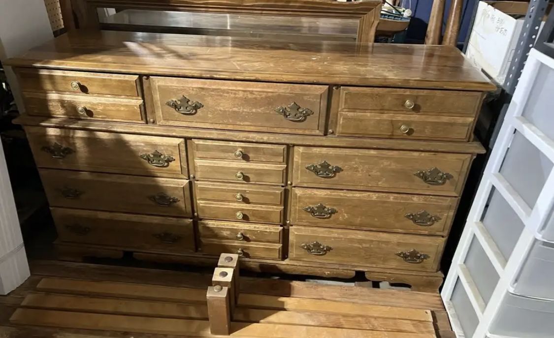 FREE Vintage Maple Dresser/Mirror & Bed