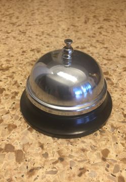 Vintage Chrome and Black Metal Desk Hotel Call Service Bell (Porter Ranch Ca)