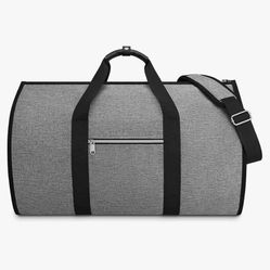 Garment Bag for Travel, Carry On Garment bag, Convertible Duffel Bag with Shoe Compartment, Perfect for Business Trips and Weekend Getaways,LT Grey