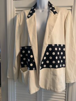 Vintage Cream and Polka Dot Blazer L/XL