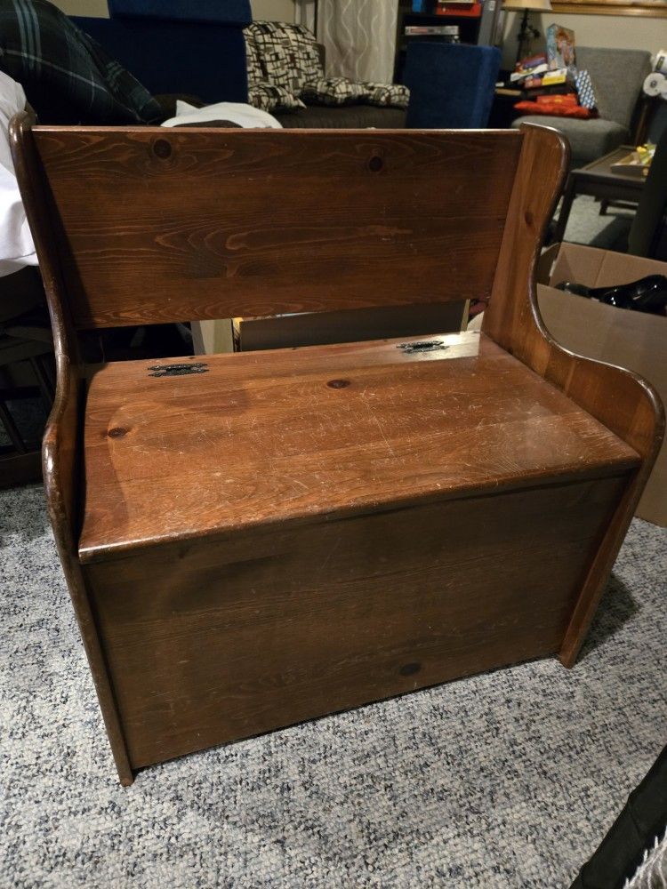 Wood Bench With Storage