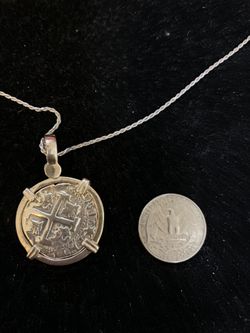 Atocha silver coin with silver chain