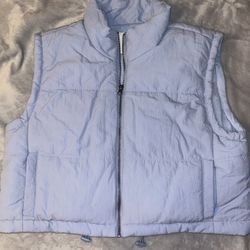 Beautiful baby blue thread supply puffer vest