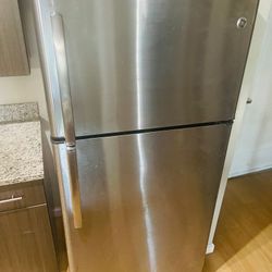 ge top freezer refrigerator stainless steel finish