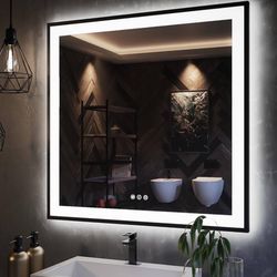 38x38 LED Mirror for Bathroom-Dimmable Anti-Fog