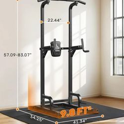 Sportsroyals Power Tower Pull Up Bar Station, 450LBS Stable Pull Up Dip Station for Home Gym