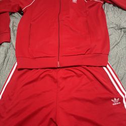 adidas Originals Men's Adicolor Classics SST Track Jacket-Red and pants