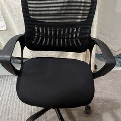 Black Office Chair, Mid-back Computer Ergonomic Mesh Back.