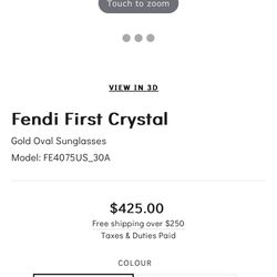 Women’s Sunglasses Fendi First Crystal 