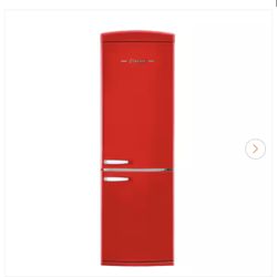 Classic Retro 23.8 in 11.7 cu. ft. Frost Free Retro Bottom Freezer Refrigerator in Candy Apple Red, ENERGY STAR