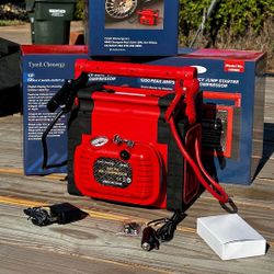 New Jumper Cable Box, Portable Power, Air Compressor, LED Light, 12v USB Rechargeable  