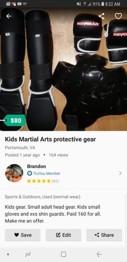 Kids martial arts protective gear