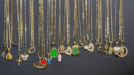 GOLD PLATED 14k necklaces with pedants