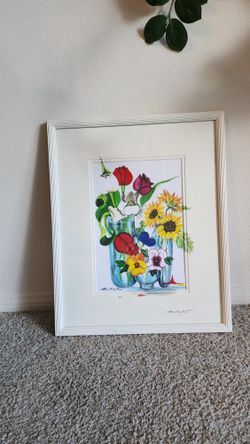 Original Floral Watercolor Painting by Patricia Shilling Stewart (flower wall art home decor)