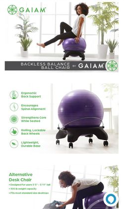 Classic Backless Gaiam Balance Ball Chair Thumbnail