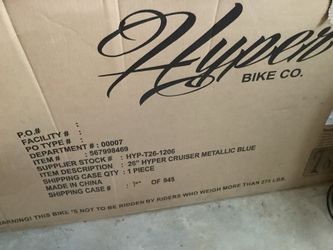 Hyper 26 inch Cruiser Bike Metallic Blue